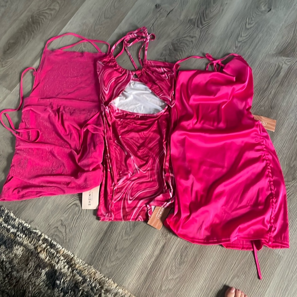 3 Pink Dresses